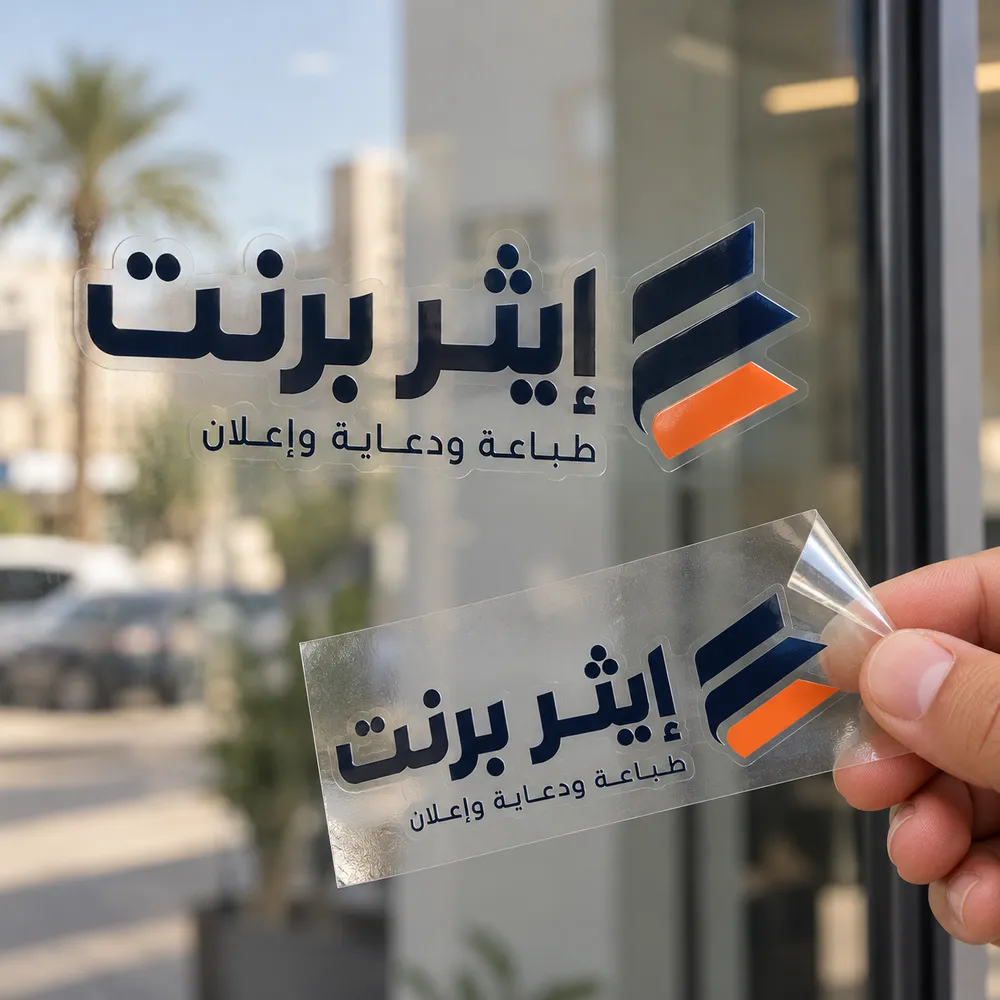 طباعة استكرات شفافة في جدة