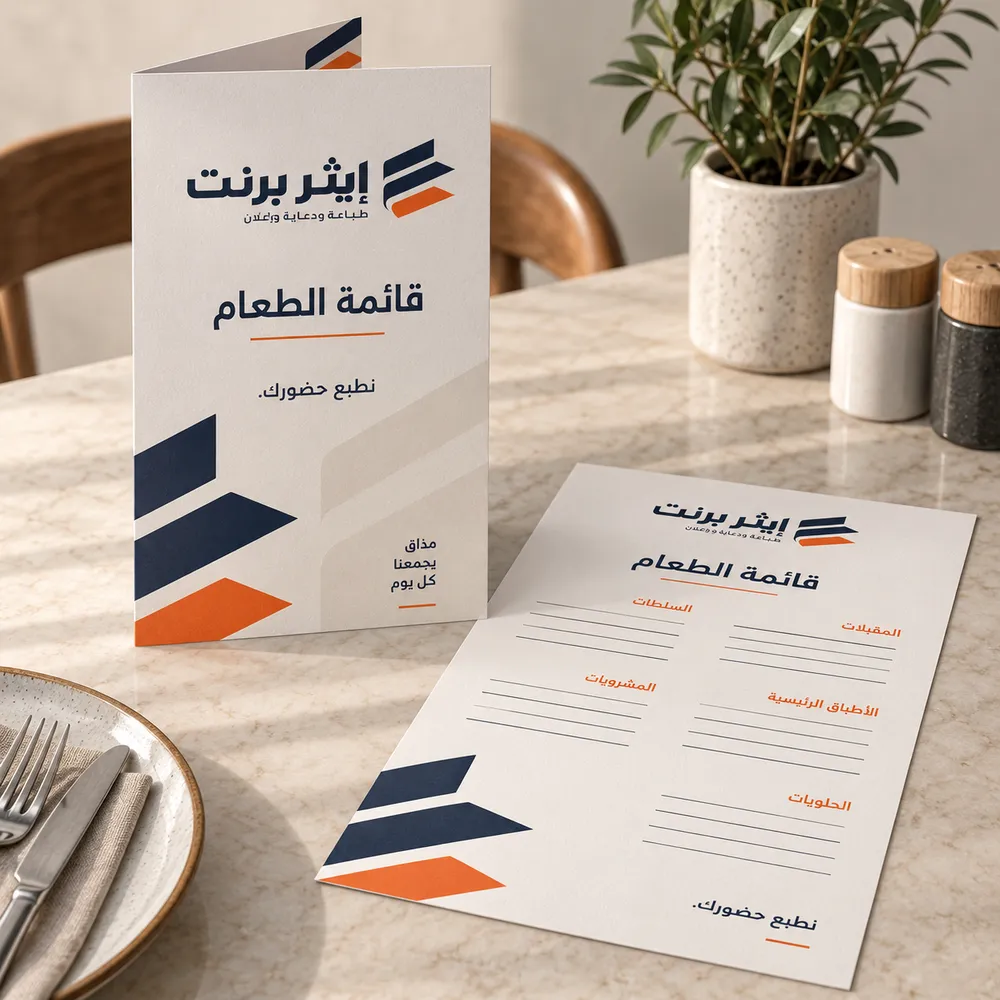 طباعة قوائم الطعام والمنيو في جدة